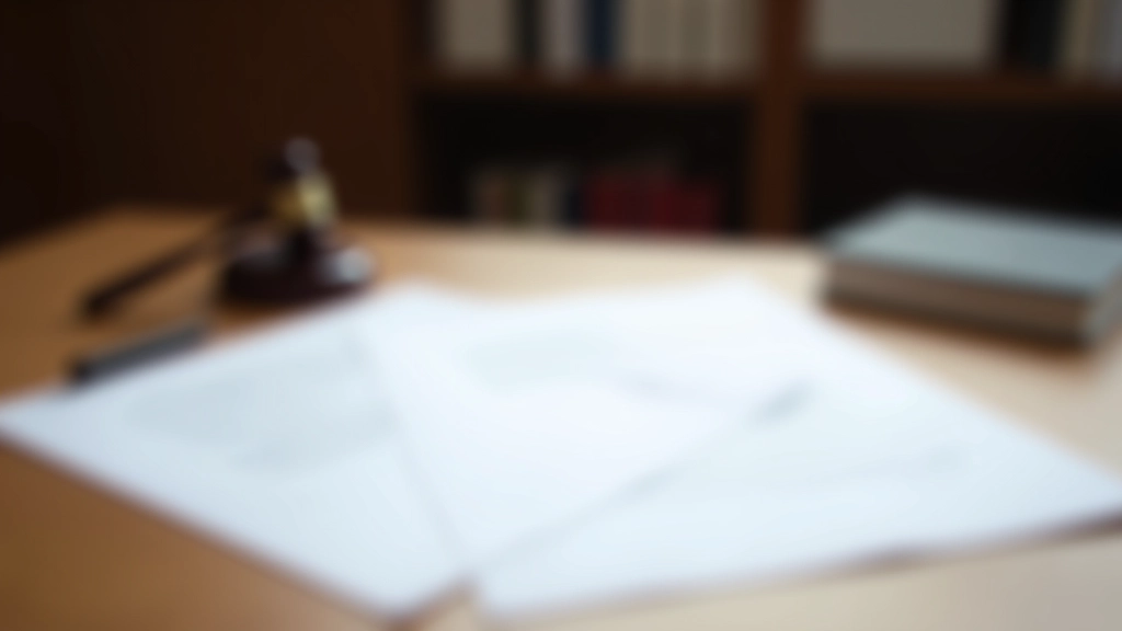 Documentos legais e contrato de propriedade em mesa de escritório